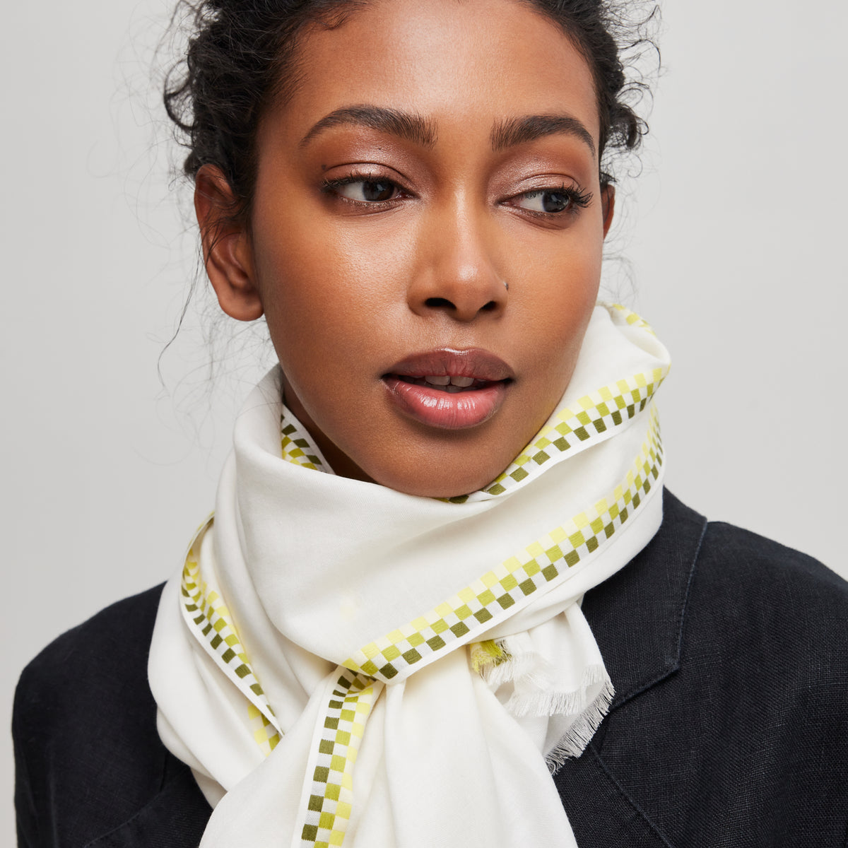 White cotton-silk scarf Princesse Dragon Montreal – Princesse