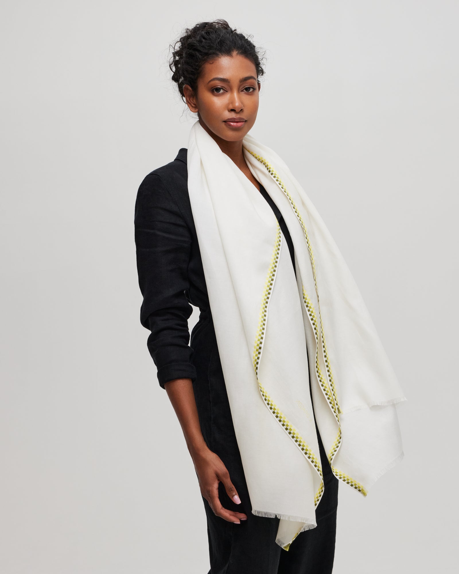 White cotton-silk scarf Princesse Dragon Montreal – Princesse