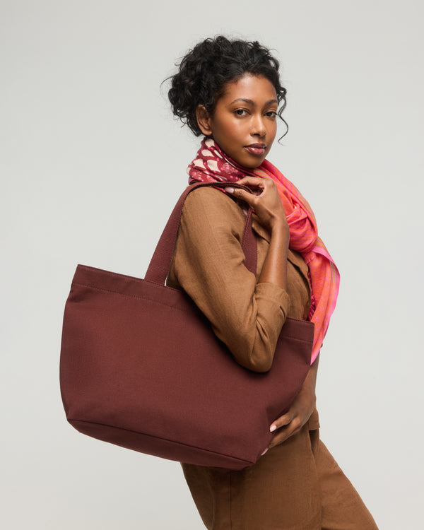 Tote Bag Chic Cotton Canvas - Burgundy