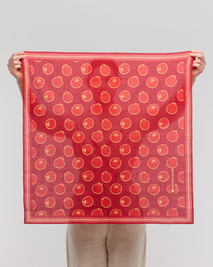 Foulard carré en coton rouge - Soléa