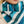 Détail du motif graphique bleu turquoise, Princesse & Dragon Montréal