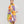 Yellow, purple and orange cotton scarf worn around the neck, Princesse & Dragon Montréal
