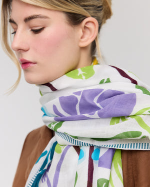 Green and blue cotton scarf - Baie-Mahault