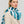 Grand foulard lin coton bleu turquoise à motif abstrait, Princesse & Dragon Montréal