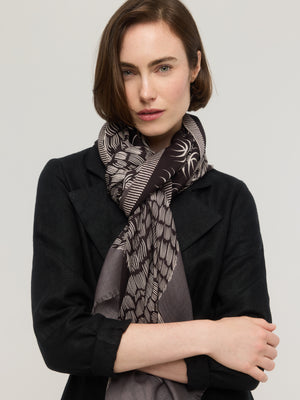 Écharpe femme en laine mérinos Teddy à motif d’ours