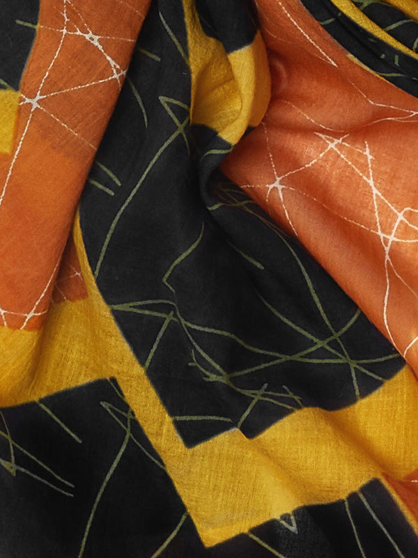 A Sorbet Mamey - Orange, ocher and black scarf