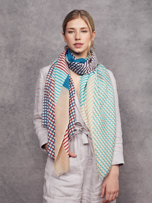 Studio sale Francisca - Turquoise and purple scarf