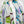 Foulard floral en coton vert et bleu - Le Baie-Mahault