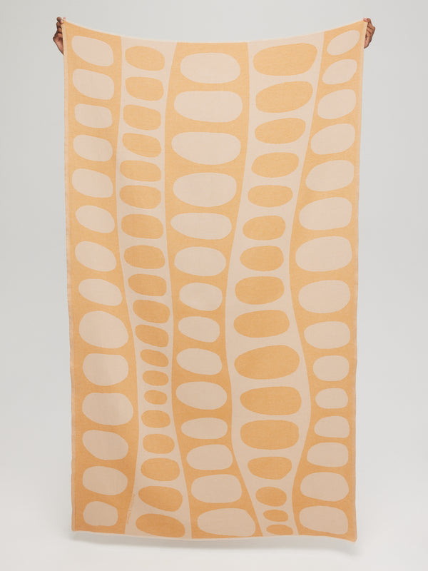 Orange and gold cotton beach towel - Galet