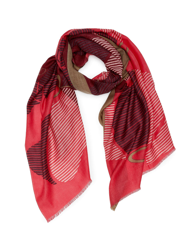 Studio sale Farandole - Burgundy and pink scarf